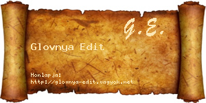 Glovnya Edit névjegykártya